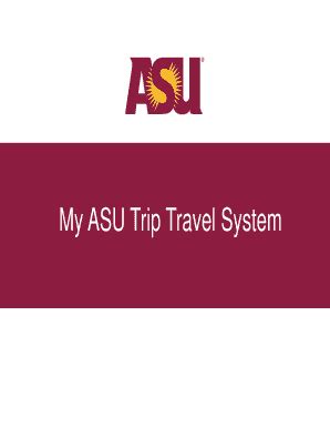 My asu trip - 2) After receiving your Travel Profile, login to the My ASU TRIP webpage, which will bring you to the My ASU TRIP landing page where all policies and manuals are available. 3) Click on the My ASU TRIP access on the right side to go into the Concur system. 4) To start a request, click on the “New” button near the top. 